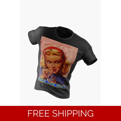 Girls Love Money Betty Graphic Streetwear T-Shirt | Leenoz